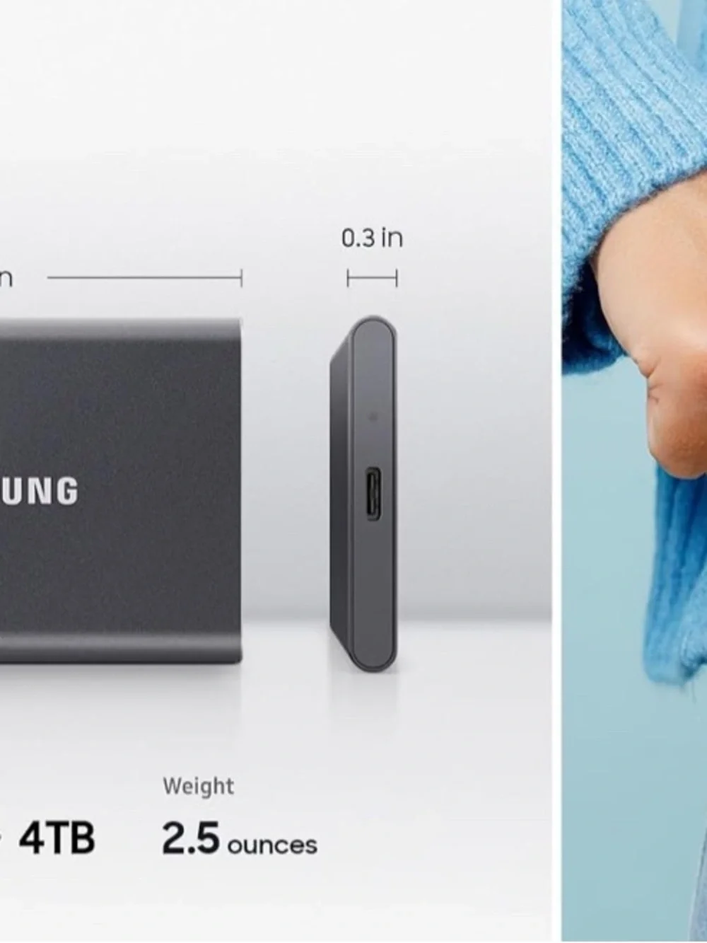 Samsung Portable SSD T7 - Charcoal Titan Gray MU - PC1T0T